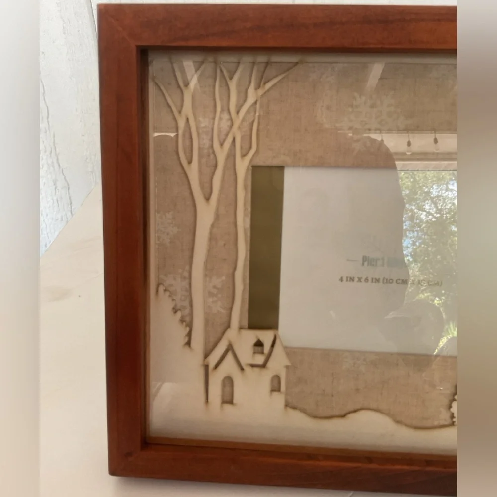 Pier 1 Shadowbox Weathered wood 4 x 6 picture Frame Home Decor